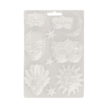STAMPERIA MOULE MAXI SOUPLE A4 - MASQUERADE MASKS