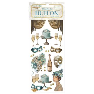Stamperia Rub-On 4X8.5 - Masquerade - Masks