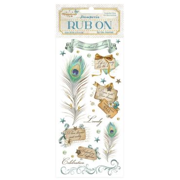 Stamperia Rub-On 4X8.5 - Masquerade - Feathers