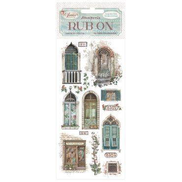 STAMPERIA VENICE CITY OF ART - RUB-ON 4X8.5 - DOORS AND WINDOWS