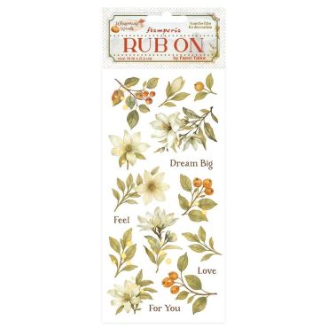 STAMPERIA WHISPERING WOODS RUB-ON 4X8.5 - MAGNOLIA