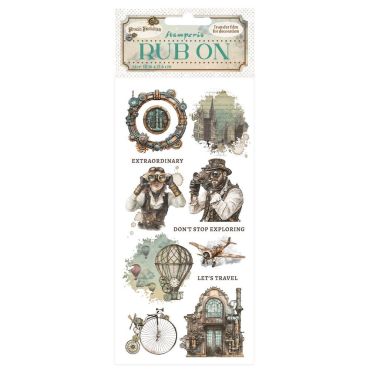 STAMPERIA VOYAGES FANTASTIQUES RUB-ON 4X8.5 - MECHANICAL WOND