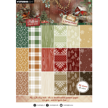 SL Ensemble de papier Pattern Cottage Christmas 36 Feuilles