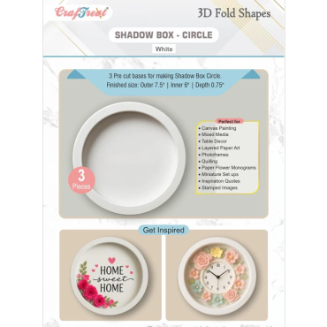 CrafTreat Formes pliables 3D - Shadow Box Blanche - Cercle 3 pièces