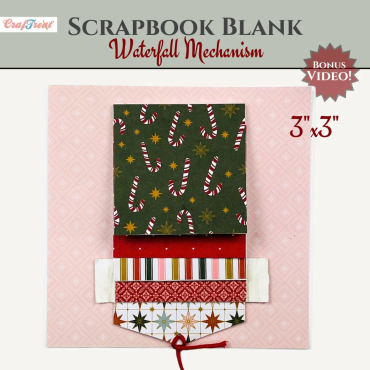 CrafTreat Base prédécoupée vierge pour album de scrapbooking - Waterfall Mechanism Blanc - 3"x3"