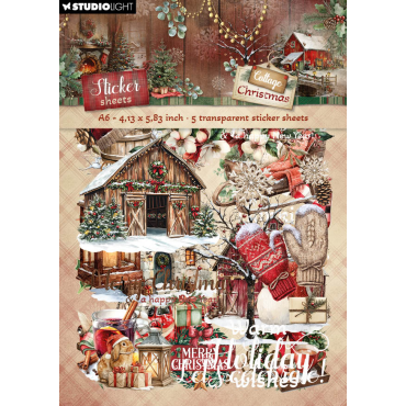SL Autocollants transparents Elements & Texts Cottage Christmas 5 Feuilles