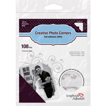 Scrapbook Adhesives Coins de papier adhésifs pour photos, Paquet de 108 - Blanc