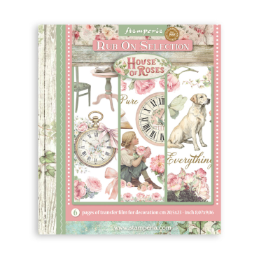 Stamperia House of Roses - Rub on 20,5x23cm, 6 pages