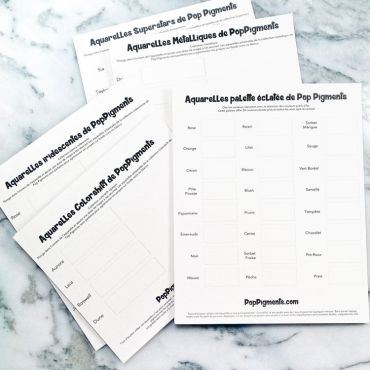 POP PIGMENT Watercolour collection chart template