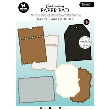 SL Bloc de papier pour la création de cartes 2 « Naturals Essentials » (20 feuilles)