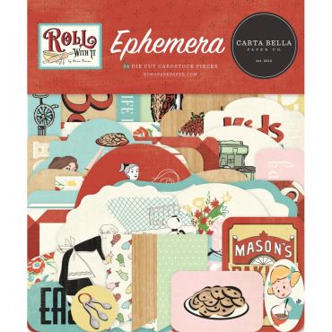 CARTA BELLA CARDSTOCK EPHEMERA ICONS, ROLL WITH IT