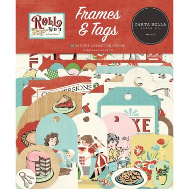 CARTA BELLA CARDSTOCK EPHEMERA FRAMES & TAGS, ROLL WITH IT