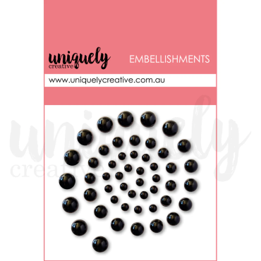 UNIQUELY perles et strass autocollant - Black Pearls