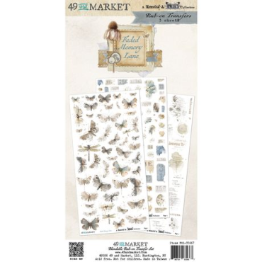 49 and Market - Faded Memory Lane - Ensemble de transferts Blendable Rub-On 6"X12"