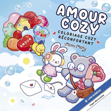 Amour cozy - Coloriage cozy réconfortant - Mimi Moty