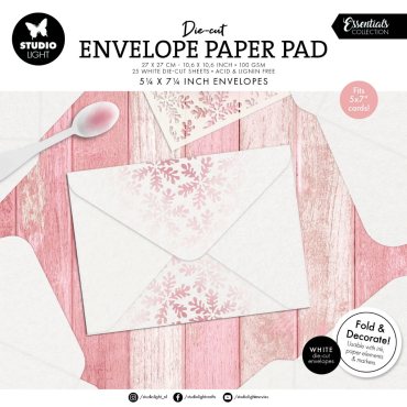 SL Bloc de papier prédécoupé - Enveloppes 13,3 x 18,4 cm pour cartes 12,7 x 17,8 cm - 25 feuilles