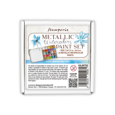 Stamperia Coffret de 24 peintures aquarelles métalliques