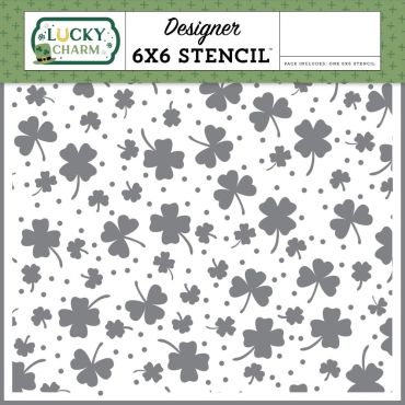 ECHO PARK LUCKY CHARM STENCIL 6X6 - GOOD LUCK CLOVERS