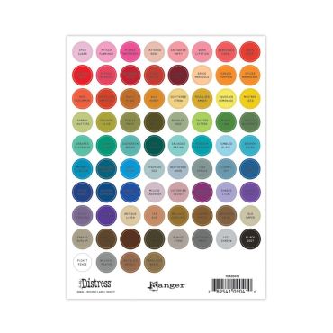 Tim Holtz Petites feuilles d'étiquettes rondes Distress -Noir