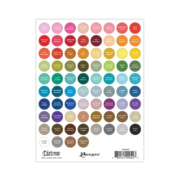 Tim Holtz Petites feuilles d'étiquettes rondes Distress - Blanc