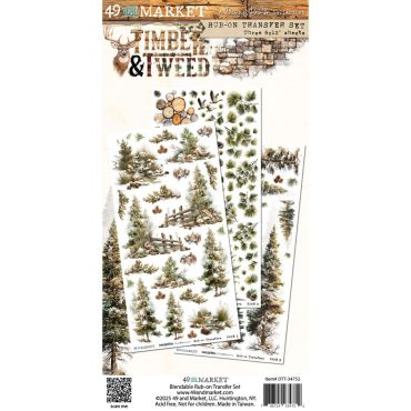 49 And Market - Timber And Tweed - Blendable Rub-On Transfer Set 6"X12"