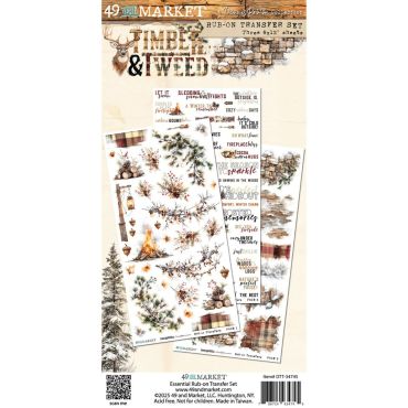 49 And Market - Timber And Tweed - Essential Rub-On Transfer Set 6"X12"