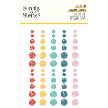 Simple Stories Glitter Enamel Dots - Say Cheese Happiest Place