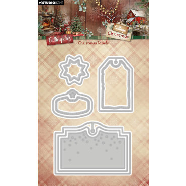 SL Matrices de coupe Christmas Labels Cottage Christmas