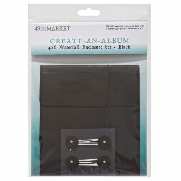49 AND MARKET CREATE-AN-ALBUM 4X6 WATERFALL ENCLOSURE SET BLACK