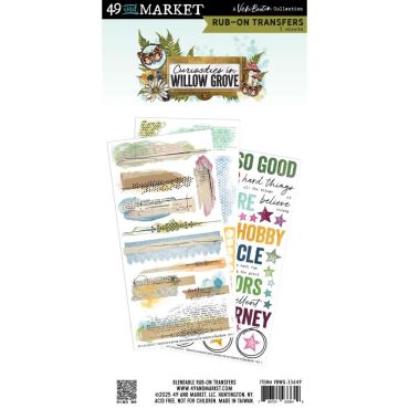 49 and Market Curiosities In Willow Grove Rub-On Transfer Set, Ble