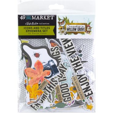 49 and Market Curiosities In Willow Grove Ephemera Set, Icons And