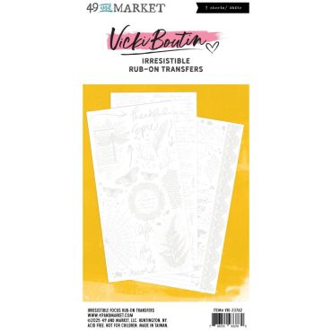 49 and Market Rub-On Transfer Set, Irresistible Focus By Vicki Bou