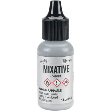 RANGER TIM HOLTZ ALCOHOL INK SILVER METALLIC MIXATIVES 0.5 OZ