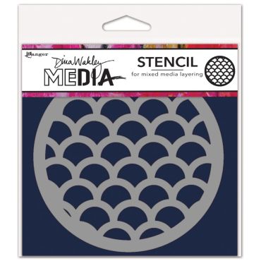 DINA WAKLEY MEDIA STENCIL SCALES COASTER 5X5
