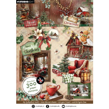 SL Ensemble de papier de Die-Cut Elements Cottage Christmas 20 Feuilles