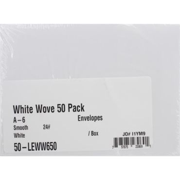 LEADER A6 ENVELOPPES (4.75X6.5) 50/PQT - BLANCHE