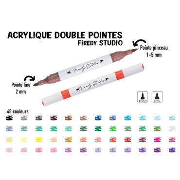 Firedy Studio - Acryliques Double pointes 48 couleurs