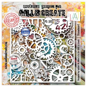 AALL and Create - 6"x6" Stencil - Steamheart #270