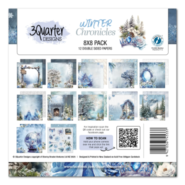 3Quarter Designs Ensemble de papier 8x8 - Winter Chronicles