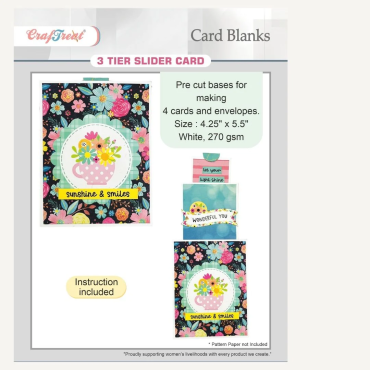 CrafTreat Cartes vierges - 3 Tier Slider Card (Carte coulissante à 3 niveaux)
