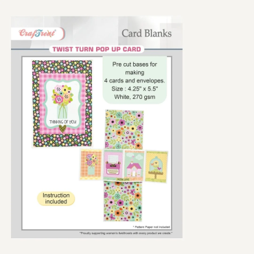 CrafTreat Cartes vierges - Twist Turn Pop Up Card (Carte pop-up à mécanisme tournant)