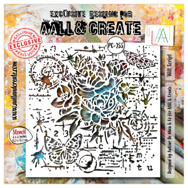 Aall and Create - Stencil 6x6 - Wilt Script #255
