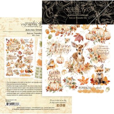 Graphic 45 Rub-On Transfers, Autumn Greetings