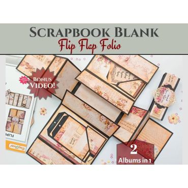 CRAFTREAT SCRAPBOOK BLANKS - FLIPFLAP GATEFOLD - COULEUR NOIR ET KRAFT