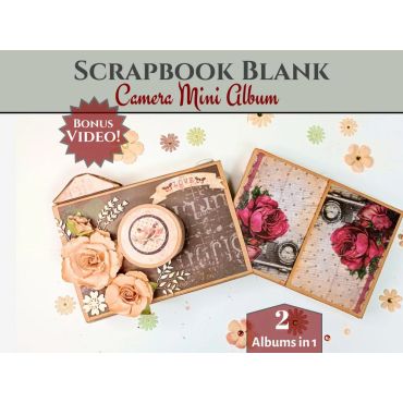 CRAFTREAT SCRAPBOOK BLANKS - MATCHBOX CAMERA - COULEUR NOIR ET KRAFT