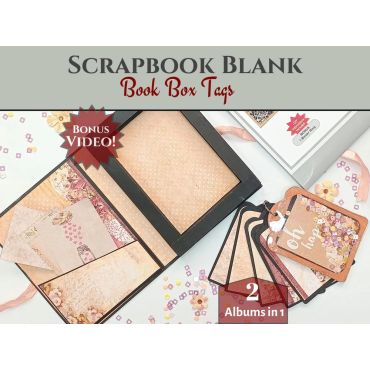 CRAFTREAT ETIQUETTES VIERGES POUR SCRAPBOOKING - BOITE A LIVRES - NOIR ET K