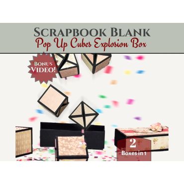 CRAFTREAT SCRAPBOOK BLANKS - POP UP CUBES EXPLOSION BOX - COULEUR NOIR ET K