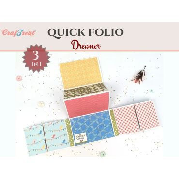 CRAFTREAT SCRAPBOOK BLANK QUICK FOLIO - DREAMER - NOIR, KRAFT ET BLANC