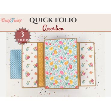 CRAFTREAT SCRAPBOOK BLANK QUICK FOLIO - ACCORDION - NOIR, KRAFT ET BLANC