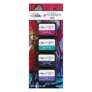 DINA WAKLEY -  SPELLBINDERS BETTERPRESS MINI ENCRE HAPPY, ENSEMBLE DE 4/PQT